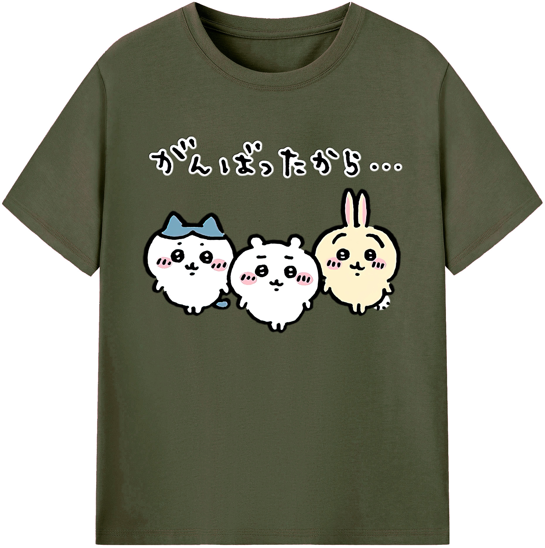 （画像用） ちいかわ ハチワレ Chii-kawa hachiware 綿100％ メンズ半袖Tシャツ｜肌触りやわらか＆通気性